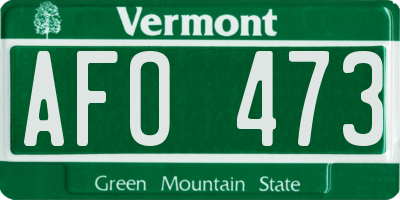 VT license plate AFO473