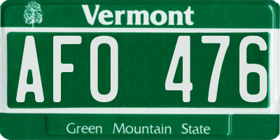 VT license plate AFO476