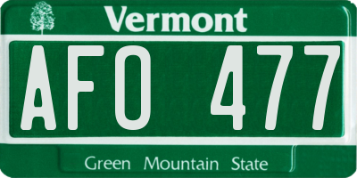 VT license plate AFO477