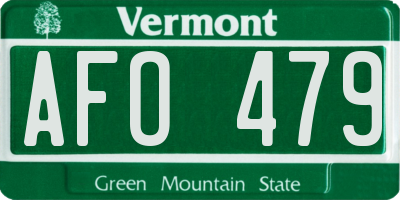 VT license plate AFO479