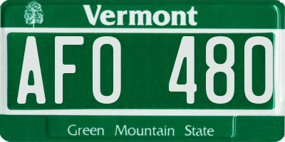 VT license plate AFO480