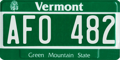 VT license plate AFO482