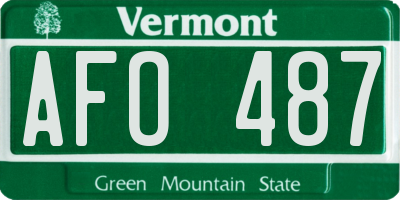 VT license plate AFO487