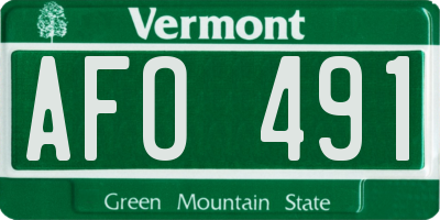 VT license plate AFO491