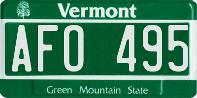 VT license plate AFO495