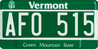 VT license plate AFO515
