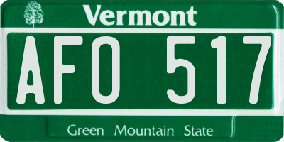 VT license plate AFO517