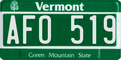 VT license plate AFO519