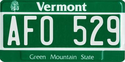 VT license plate AFO529