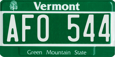VT license plate AFO544