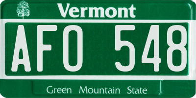 VT license plate AFO548