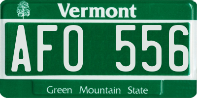 VT license plate AFO556