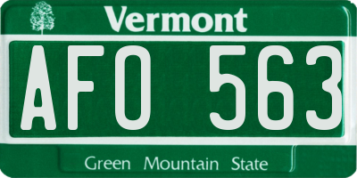 VT license plate AFO563