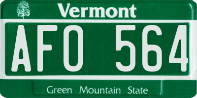 VT license plate AFO564