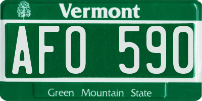 VT license plate AFO590