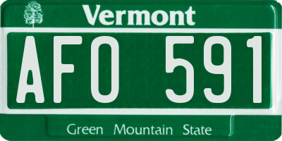 VT license plate AFO591