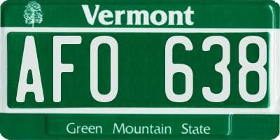 VT license plate AFO638