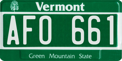 VT license plate AFO661