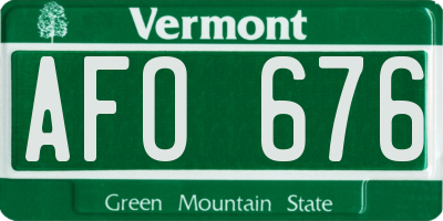 VT license plate AFO676