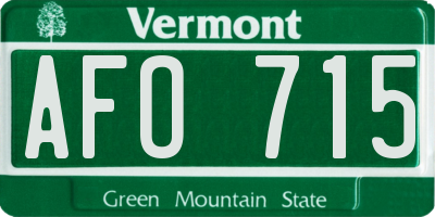 VT license plate AFO715