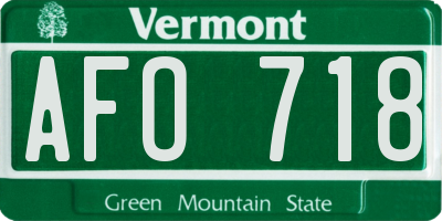 VT license plate AFO718