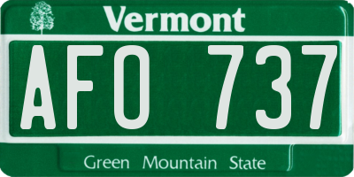 VT license plate AFO737
