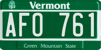 VT license plate AFO761