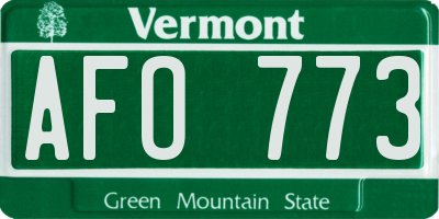 VT license plate AFO773