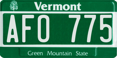 VT license plate AFO775