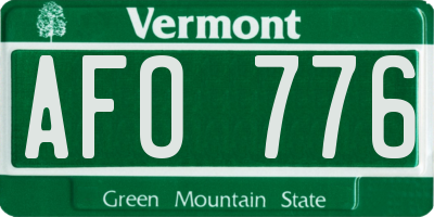 VT license plate AFO776