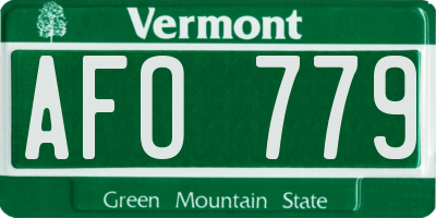 VT license plate AFO779