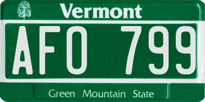 VT license plate AFO799