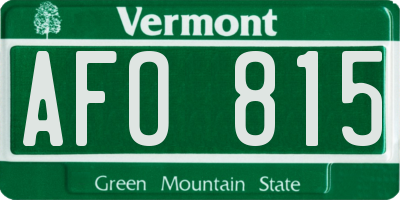 VT license plate AFO815