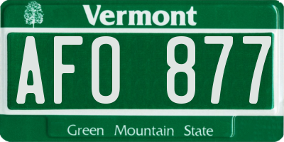 VT license plate AFO877