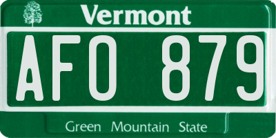 VT license plate AFO879
