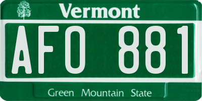 VT license plate AFO881