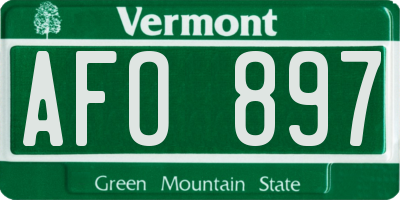 VT license plate AFO897