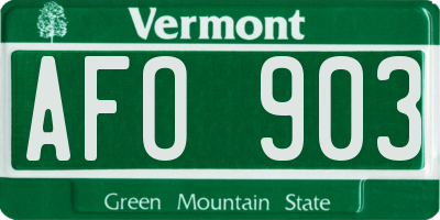 VT license plate AFO903