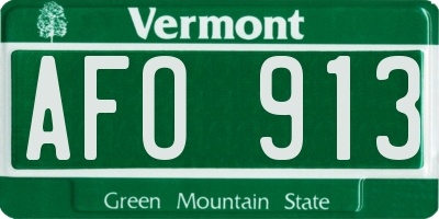 VT license plate AFO913
