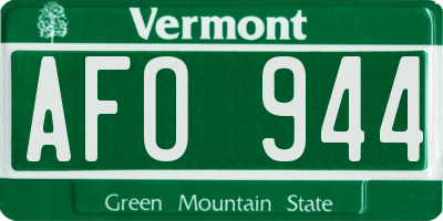 VT license plate AFO944