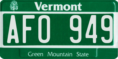VT license plate AFO949