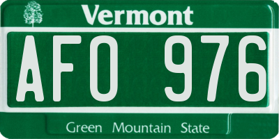 VT license plate AFO976