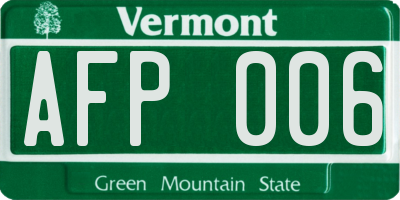VT license plate AFP006