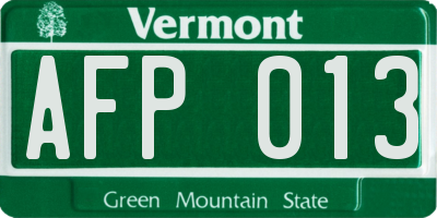 VT license plate AFP013