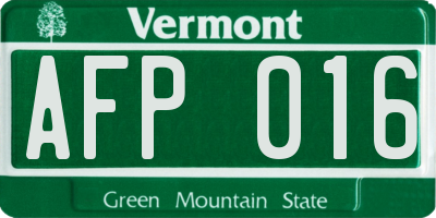 VT license plate AFP016