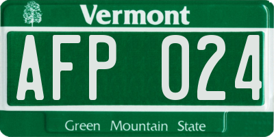 VT license plate AFP024