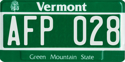 VT license plate AFP028