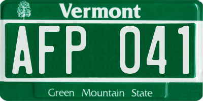 VT license plate AFP041