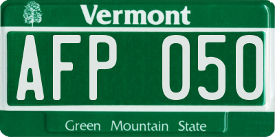 VT license plate AFP050