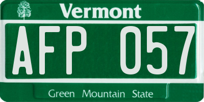 VT license plate AFP057